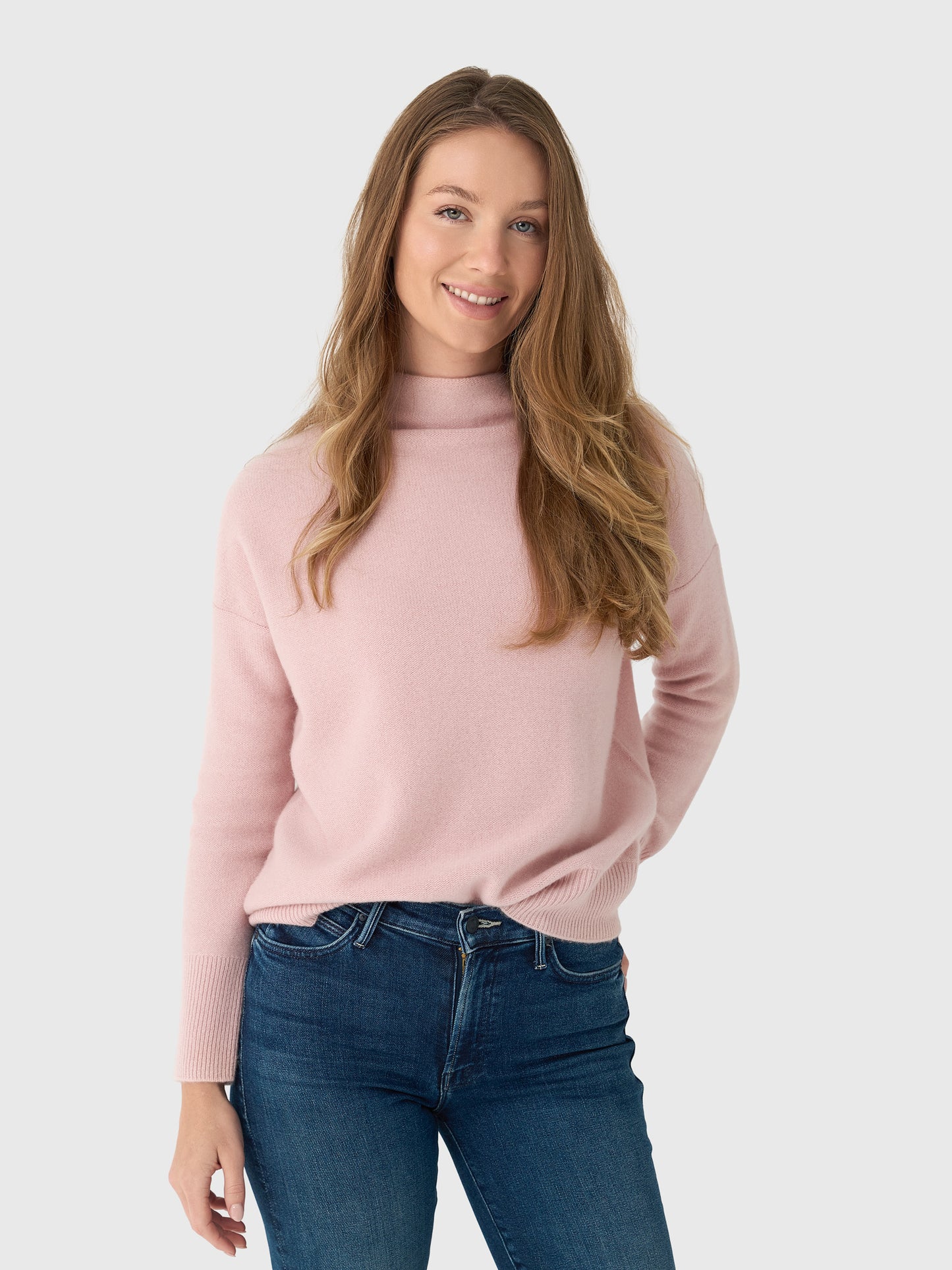 Vince Women's Plush Cashmere Funnel Neck Sweater - Saint Bernard