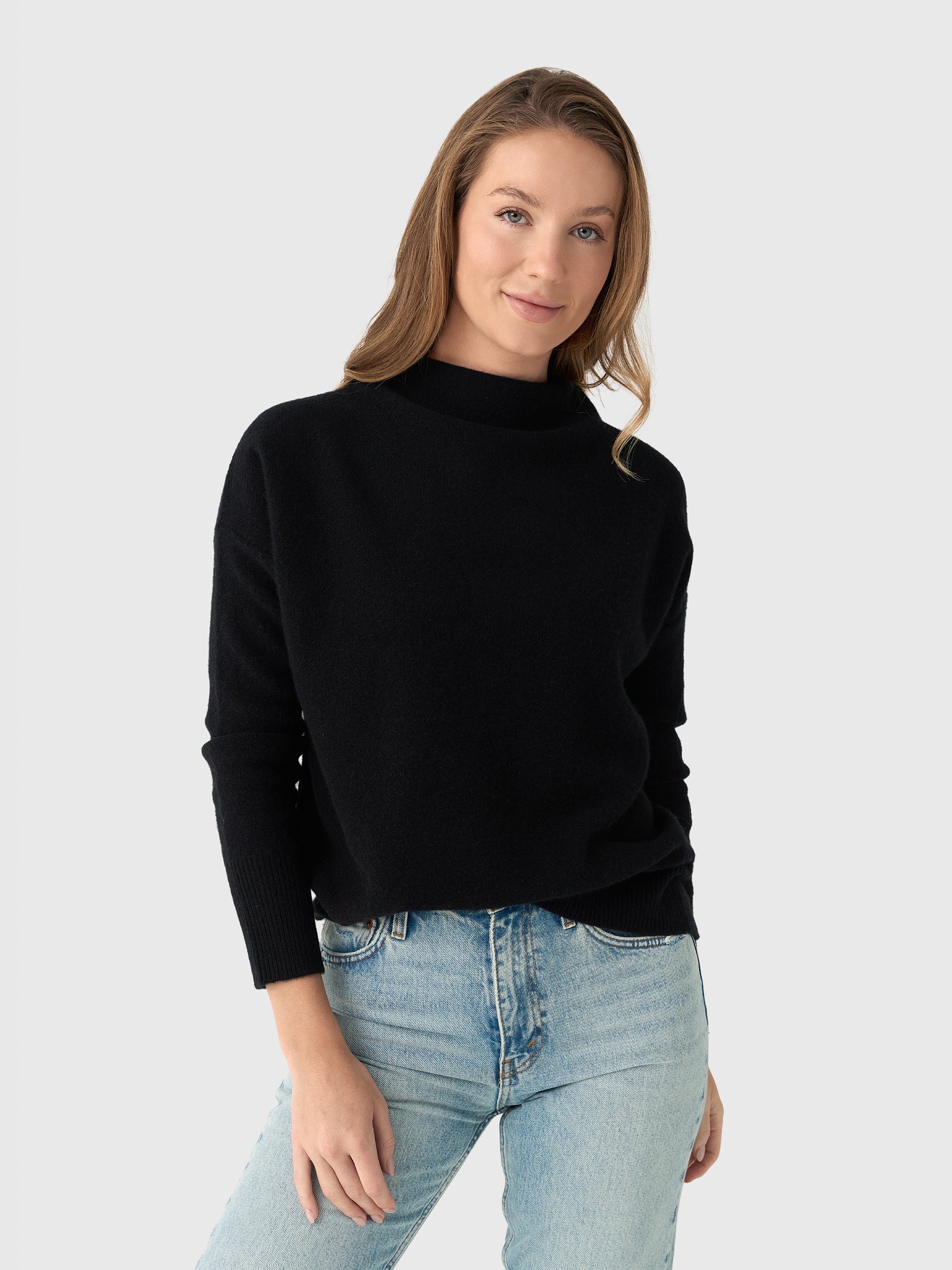 Vince Women's Plush Cashmere Funnel Neck Sweater - Saint Bernard