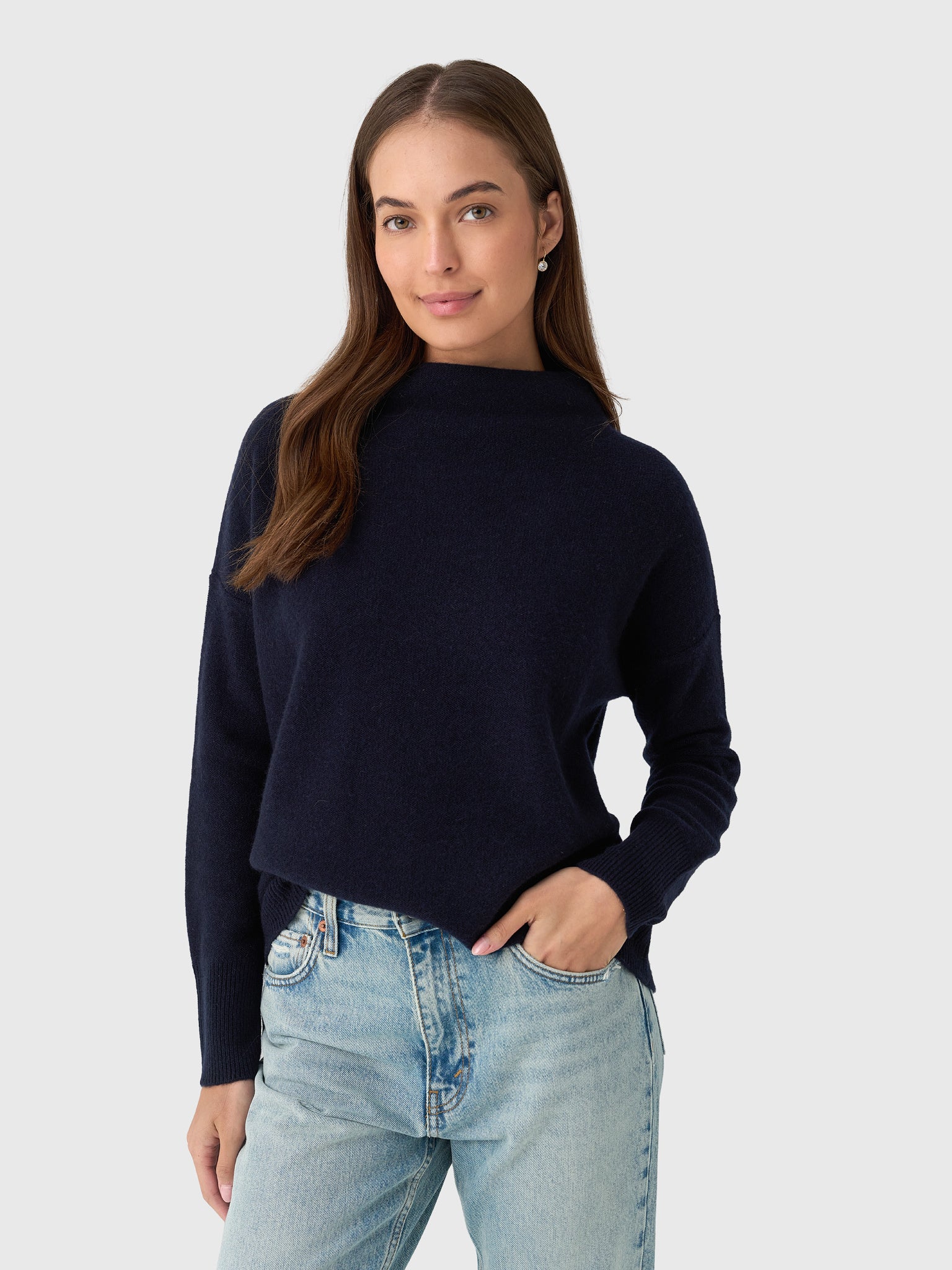 Vince Women's Plush Cashmere Funnel-Neck Sweater | $448.00 | Saint
