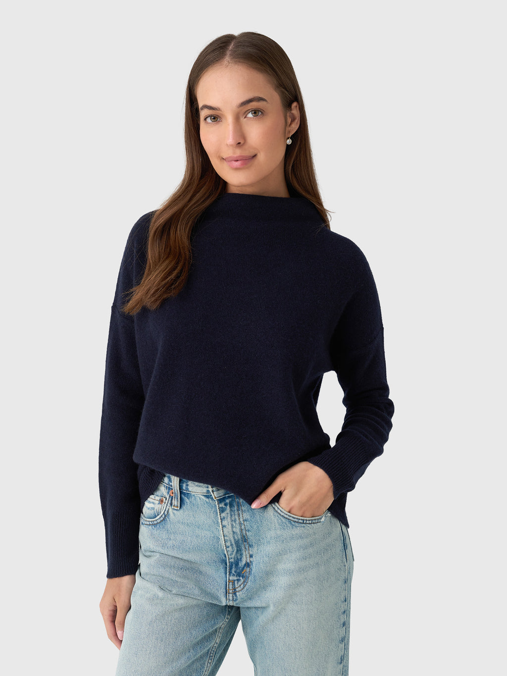 Vince Women's Plush Cashmere Funnel-Neck Sweater - Saint Bernard
