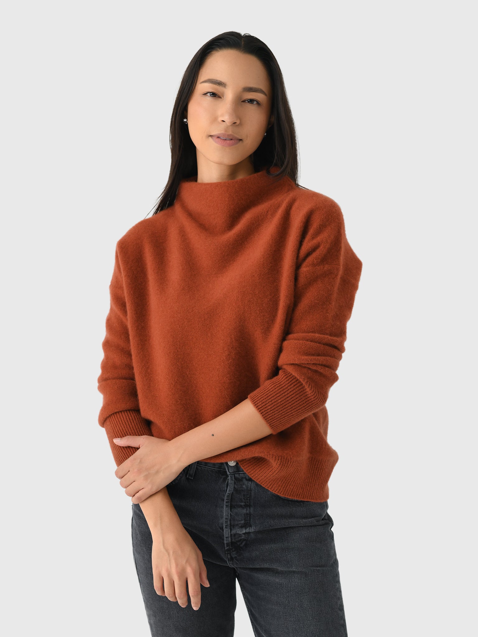 Vince Women's Plush Cashmere Funnel Neck Sweater - Saint Bernard