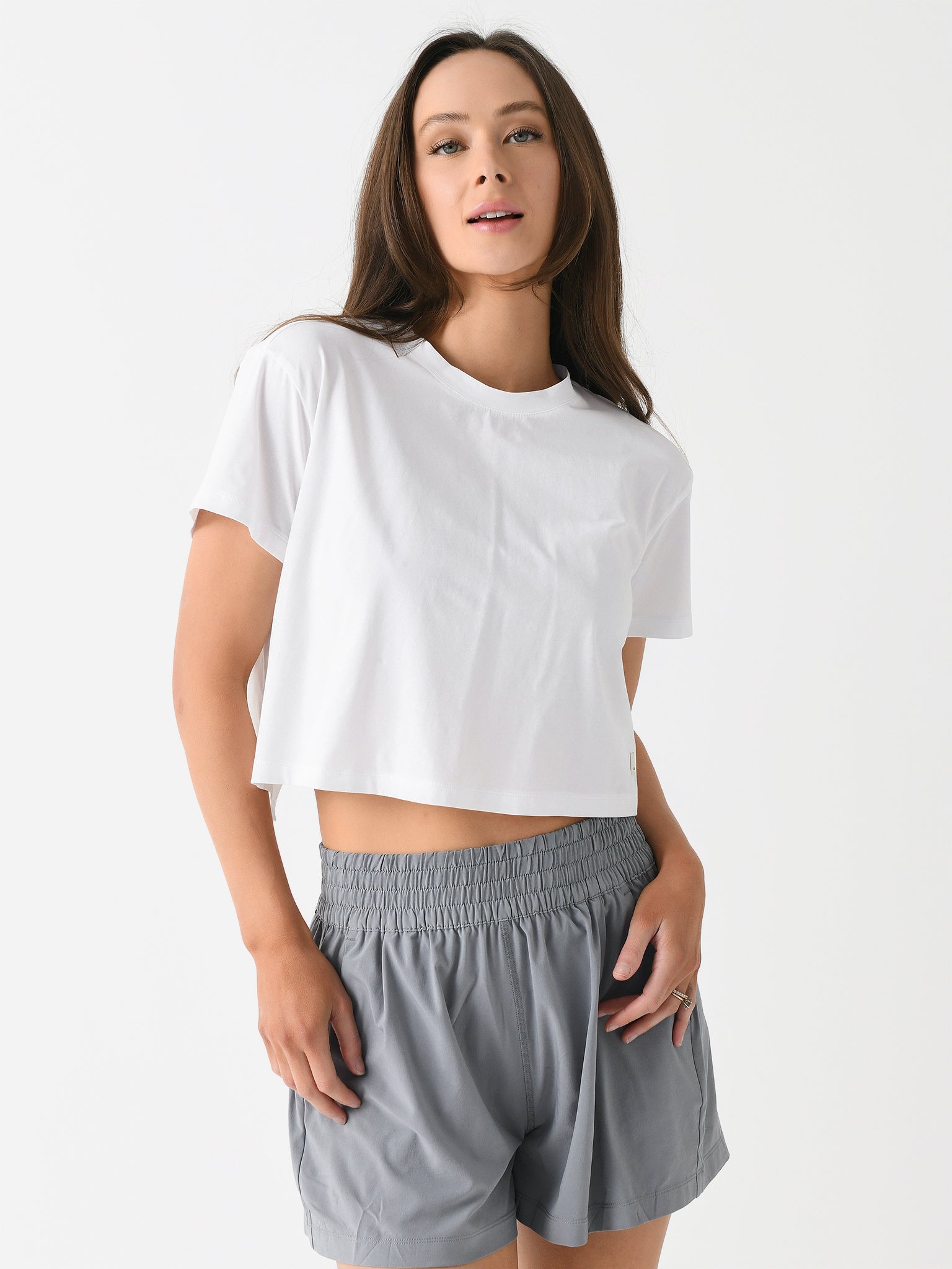 Vuori Women's Short Sleeve Feather Cross Back Tee - Saint Bernard