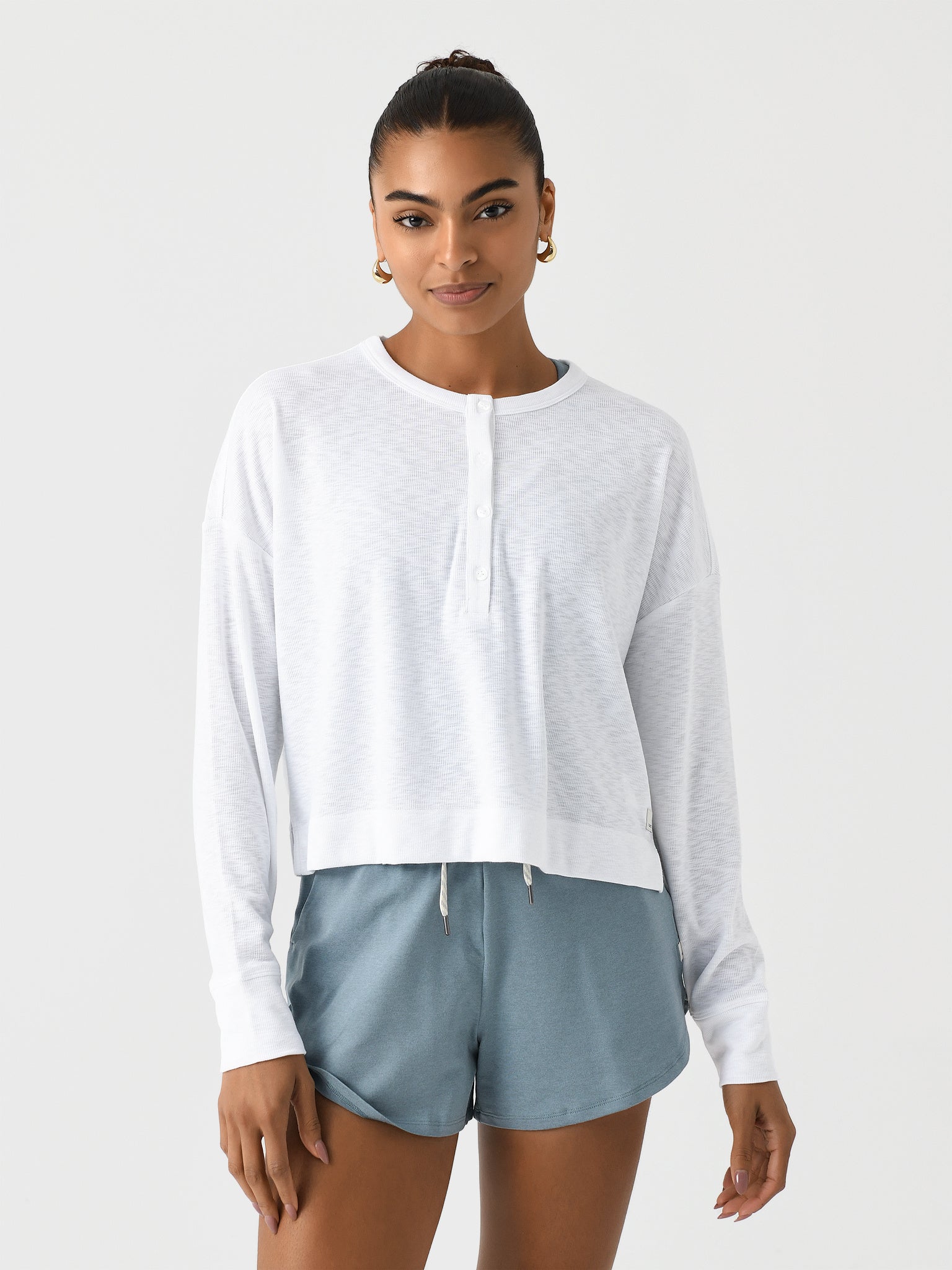 Vuori Women's Long Sleeve Sunrise Oversize Henley - Saint Bernard