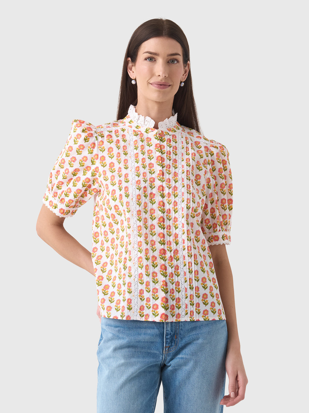 Pink City Prints Women's Vera Blouse - Saint Bernard