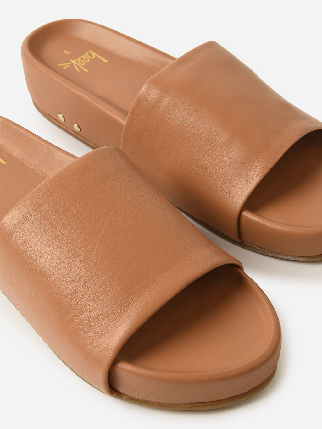 Beek Women's Pelican Leather Platform Sandal - Saint Bernard