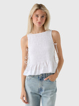 GANNI Women's Cotton Smock Tie Top - Saint Bernard