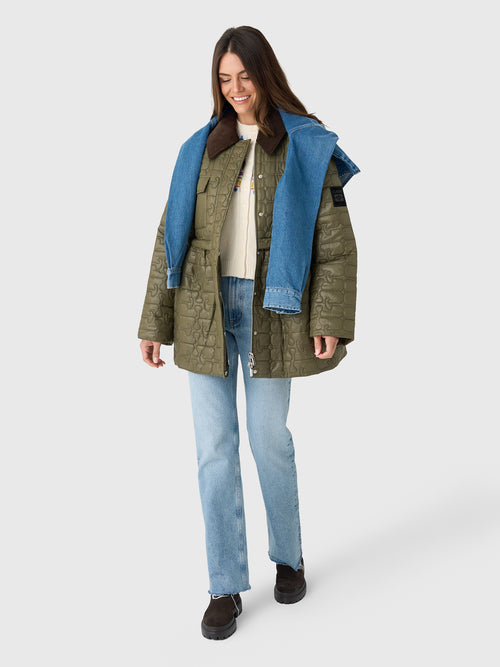 GANNI Women's Quilt Midi Jacket