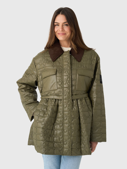 GANNI Women's Quilt Midi Jacket