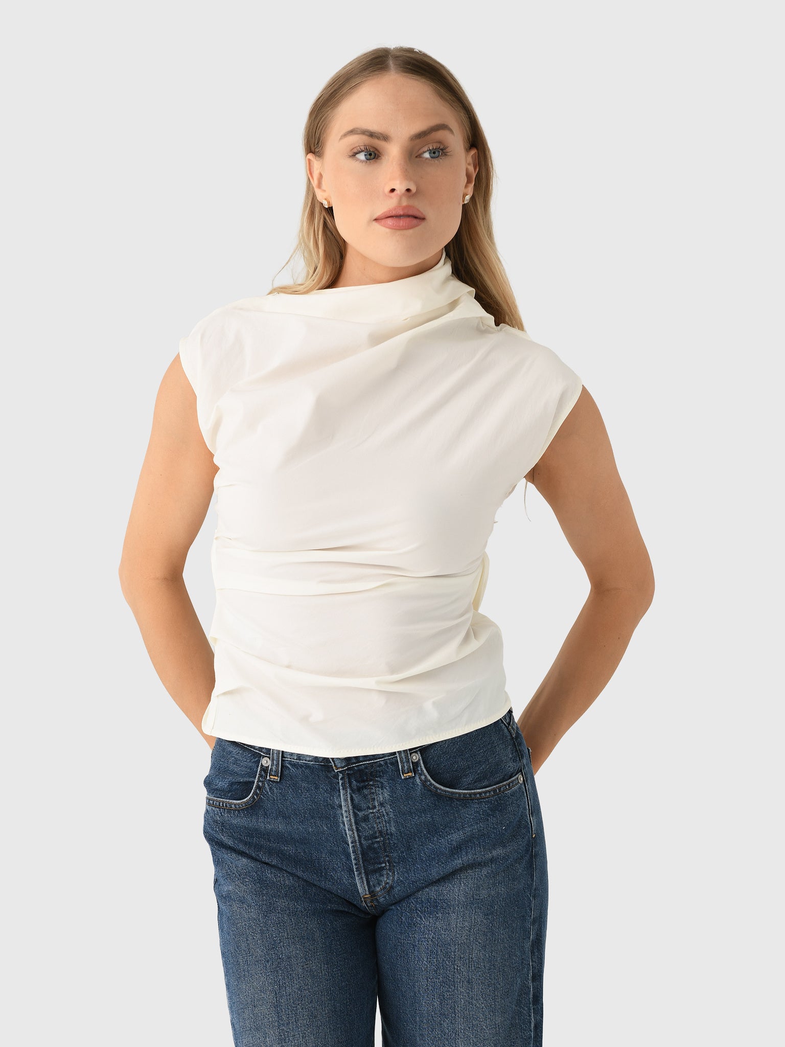 GANNI Women's Ruched Top - Saint Bernard