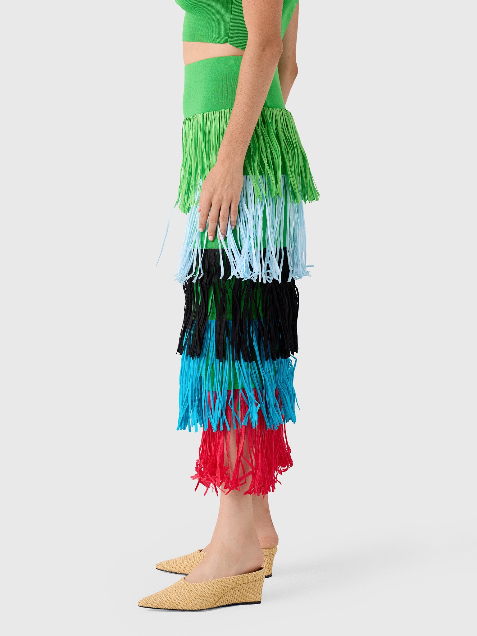 Simon Miller Women's Dio Fringe Knit Skirt - Saint Bernard