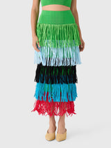 Simon Miller Women's Dio Fringe Knit Skirt - Saint Bernard