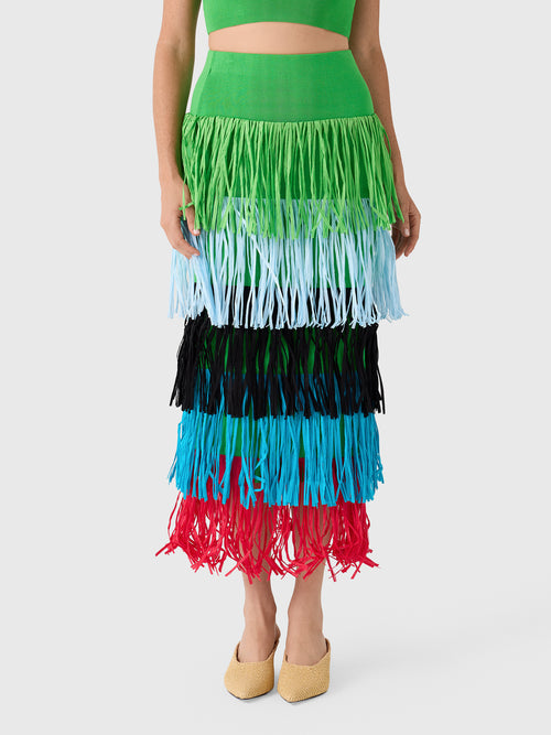 Simon Miller Women's Dio Fringe Knit Skirt