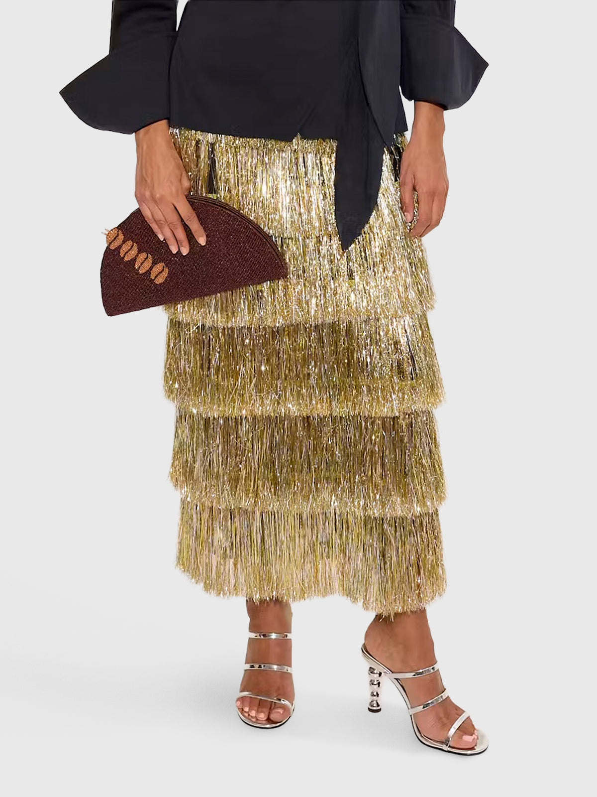 Simon Miller Women's Liv Metallic Fringe Skirt - Saint Bernard