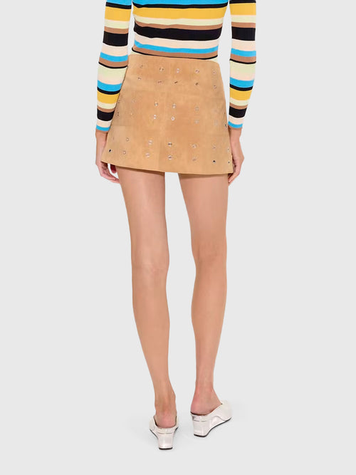 Simon Miller Women's Nya Vegan Leather Mini Skirt - Saint Bernard