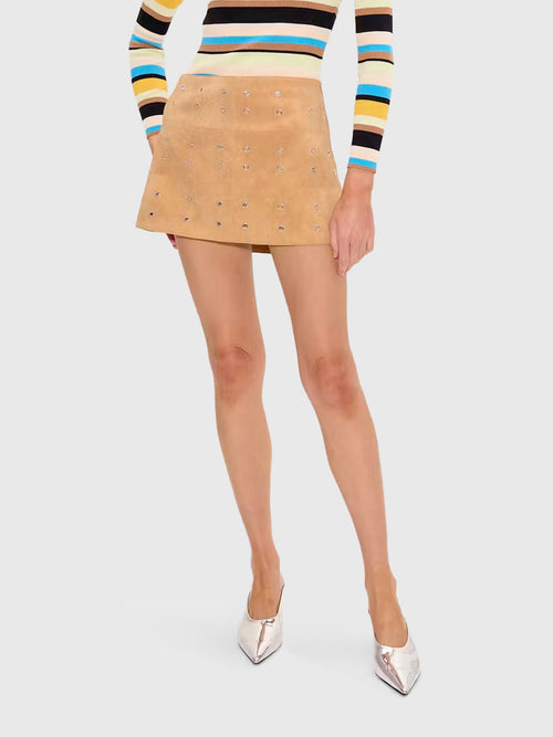 Simon Miller Women's Nya Vegan Leather Mini Skirt - Saint Bernard