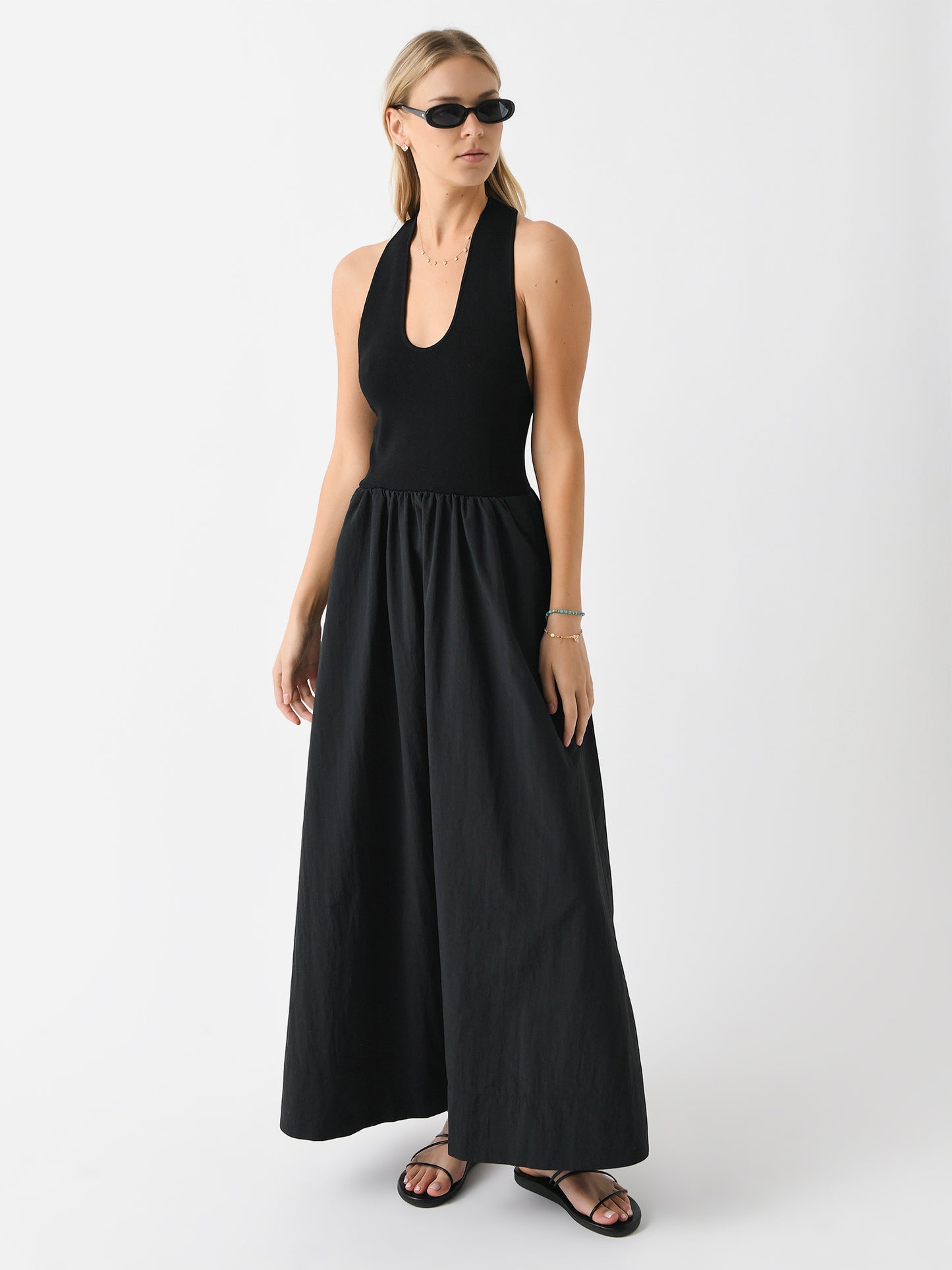 St. Agni Women's Plunge Neck Dress - Saint Bernard