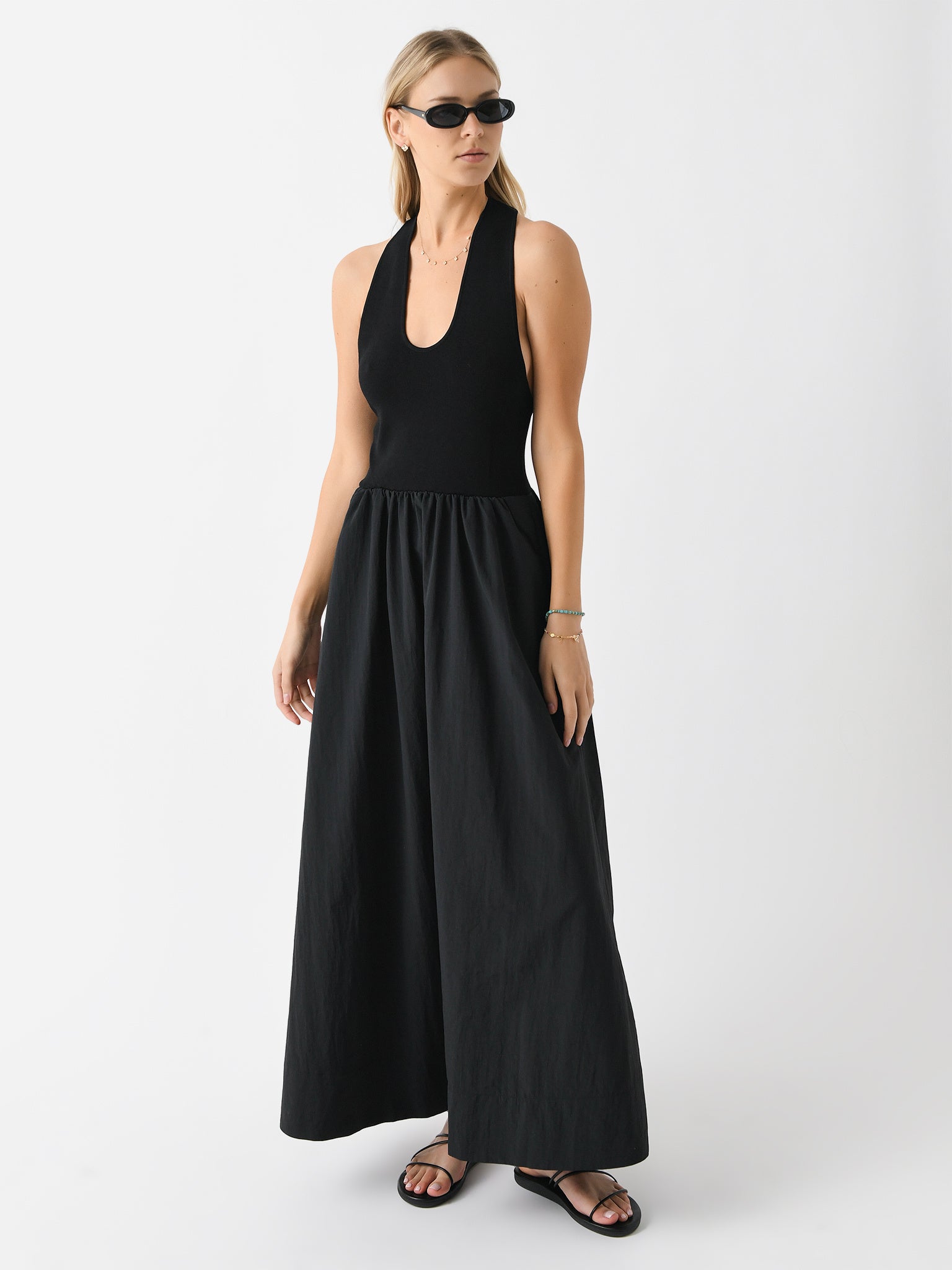 St. Agni Women's Plunge Neck Dress - Saint Bernard