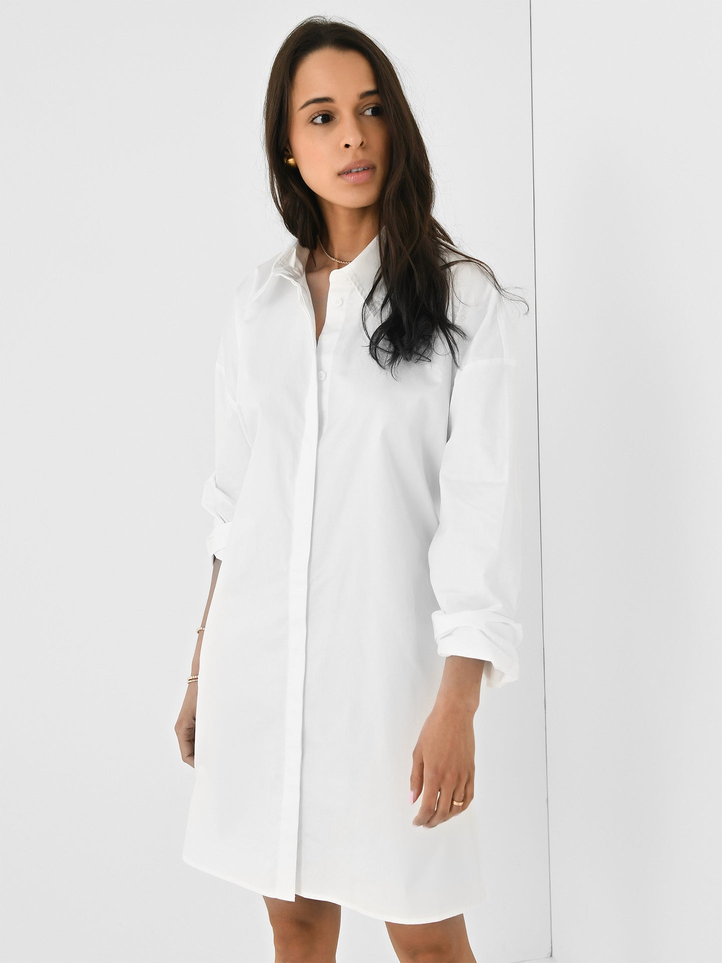 Agni Women's Cotton Oversized Shirt Dress Saint - Main Image