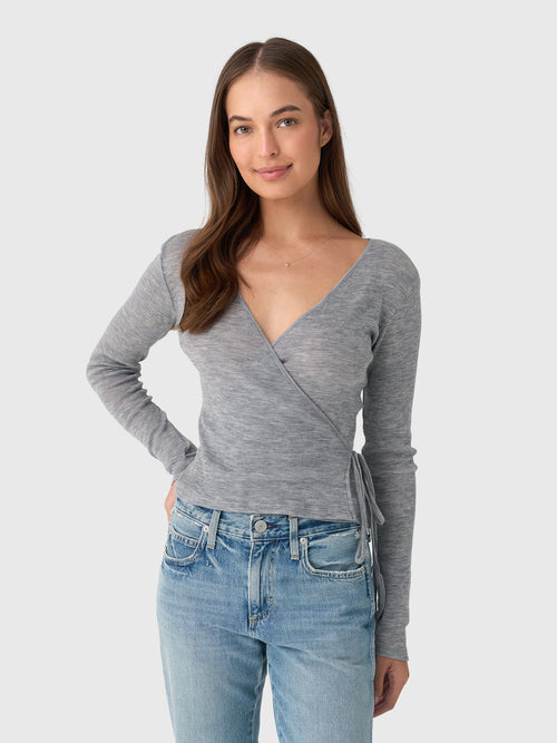 St. Agni Women's Baby Wool Wrap Top