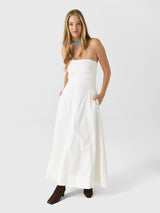 St. Agni Women's Sculpted Cotton Strapless Dress - Saint Bernard