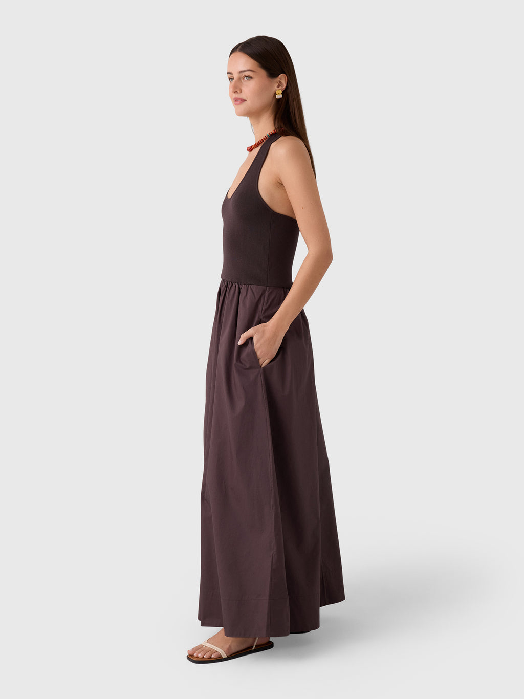 St. Agni Women's Halter Gathered Dress - Saint Bernard