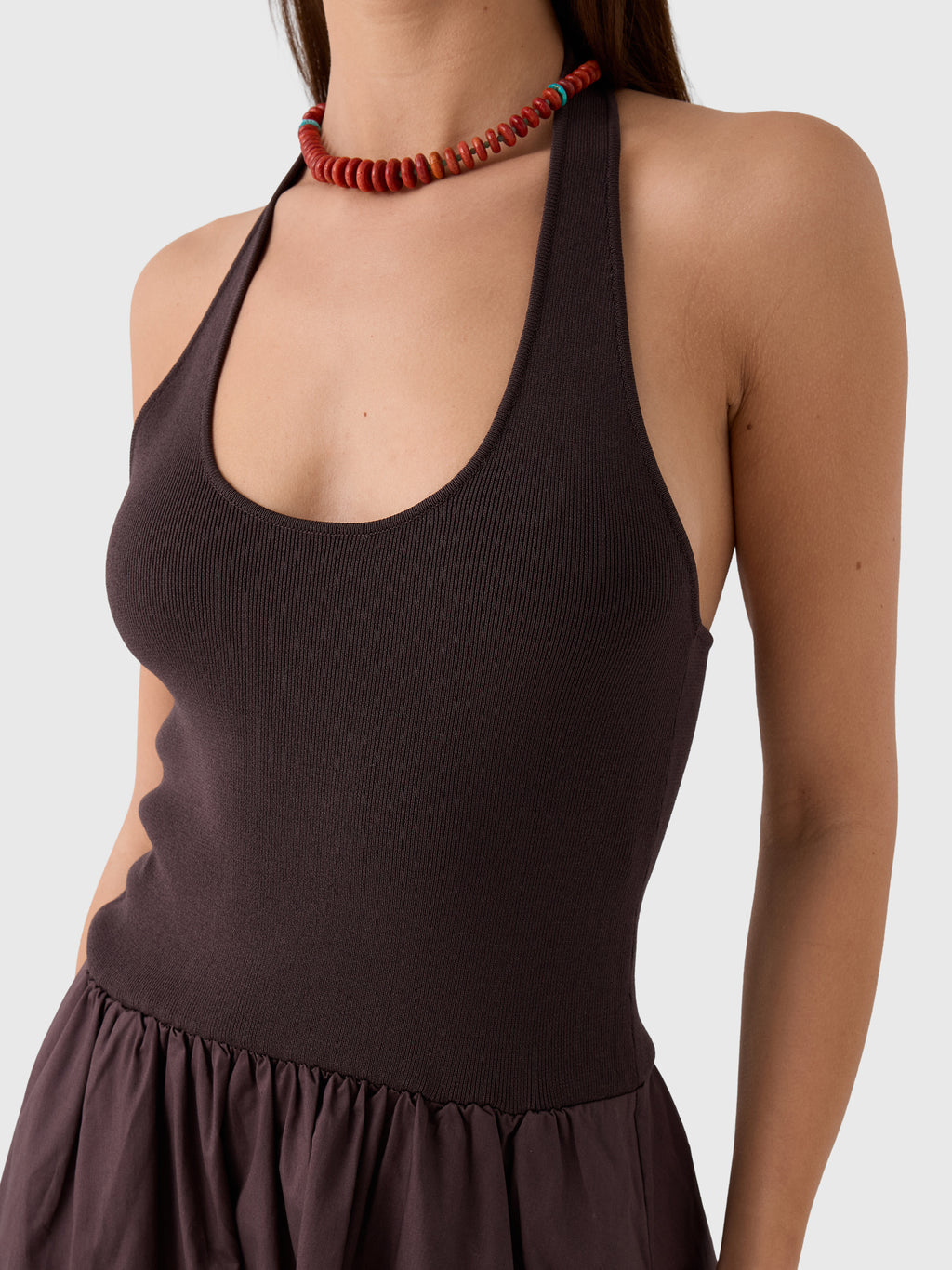 St. Agni Women's Halter Gathered Dress - Saint Bernard