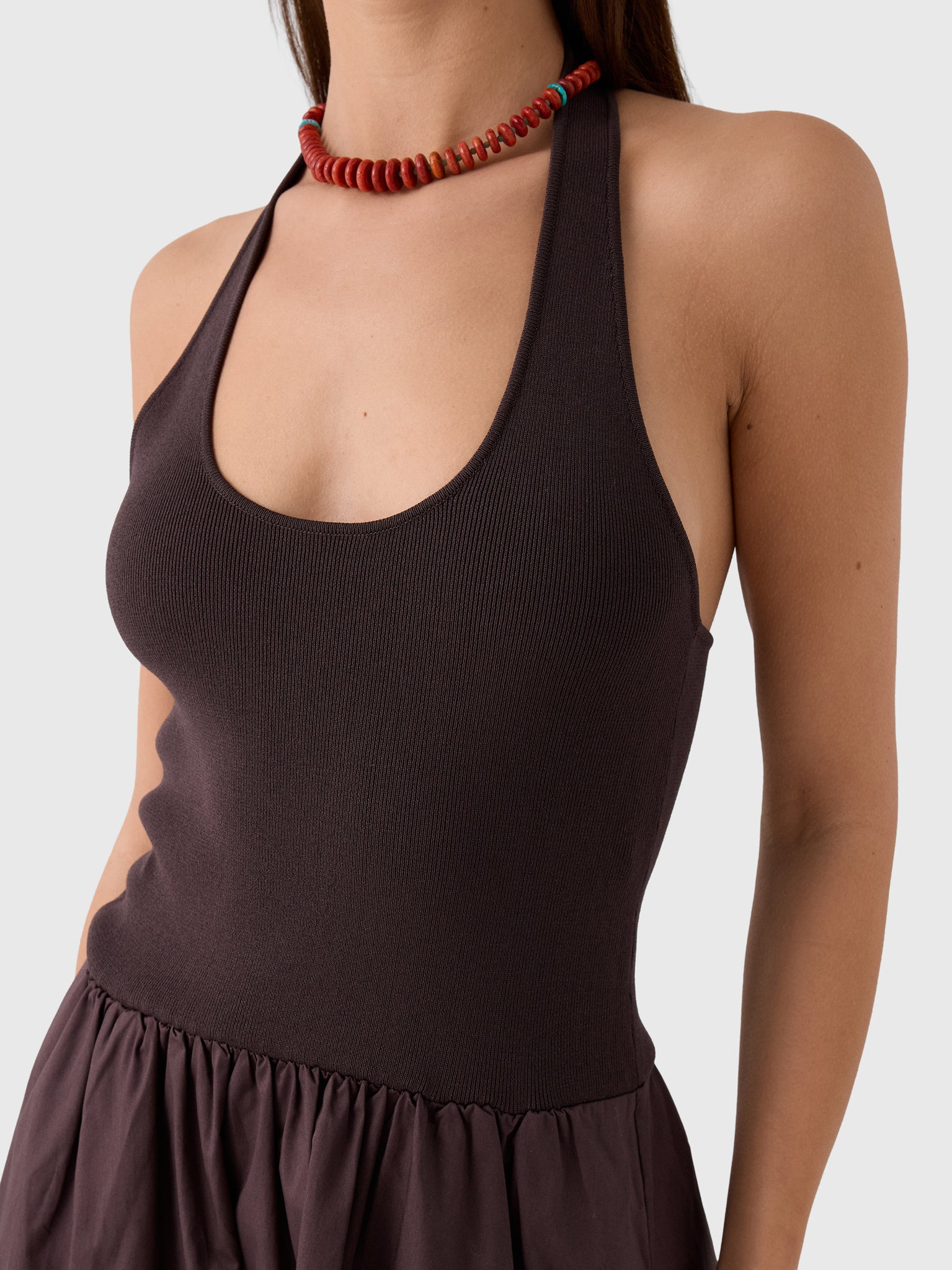 St. Agni Women's Halter Gathered Dress - Saint Bernard