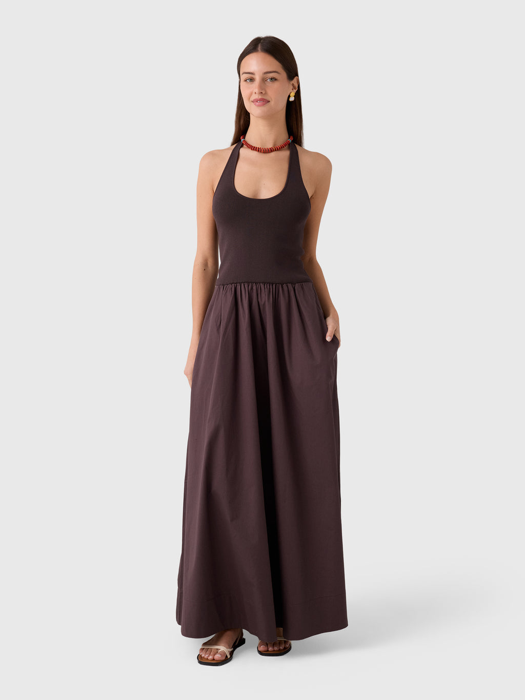 St. Agni Women's Halter Gathered Dress - Saint Bernard