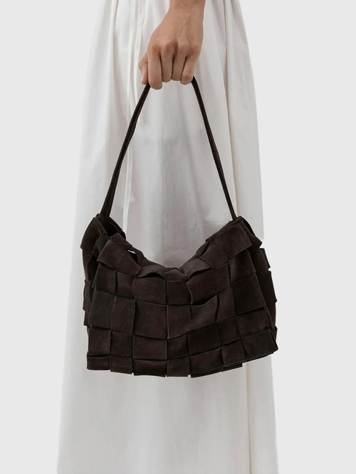 St. Agni Suede Woven Envelope Mini Tote - Saint Bernard