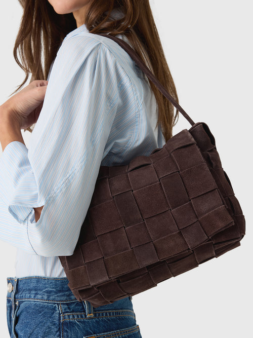 St. Agni Suede Woven Envelope Mini Tote - Saint Bernard