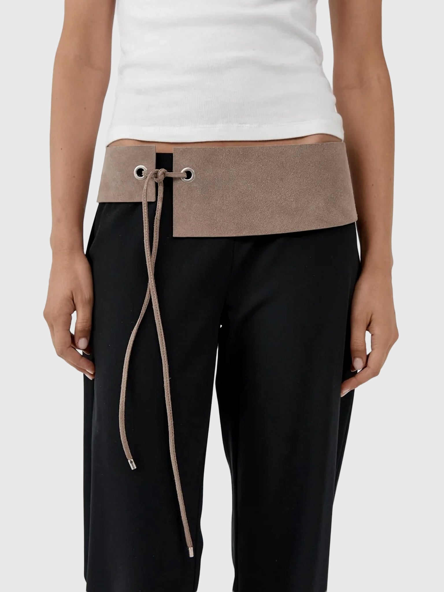 St. Agni Women's Suede Asymmetric Belt - Saint Bernard