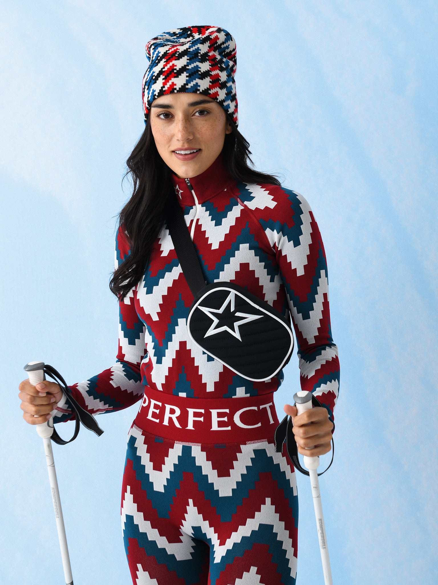 Perfect Moment Women's Jacquard Quarter-Zip Base Layer Top – Saint