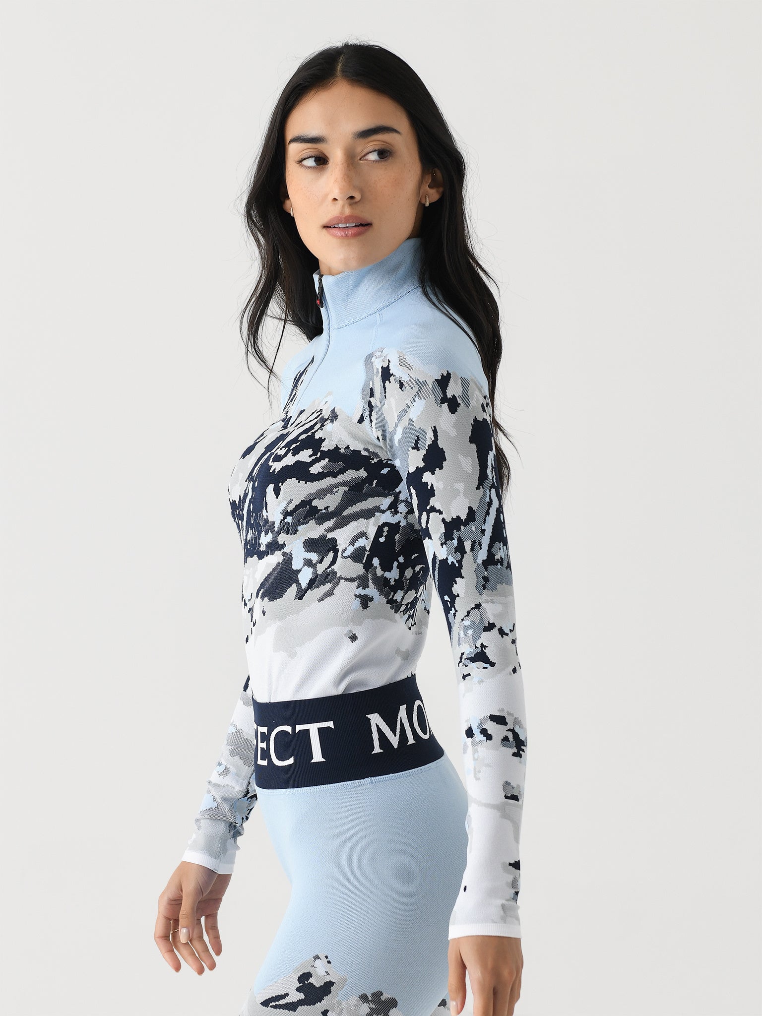 Perfect Moment Women's Jacquard Quarter-Zip Base Layer Top – Saint