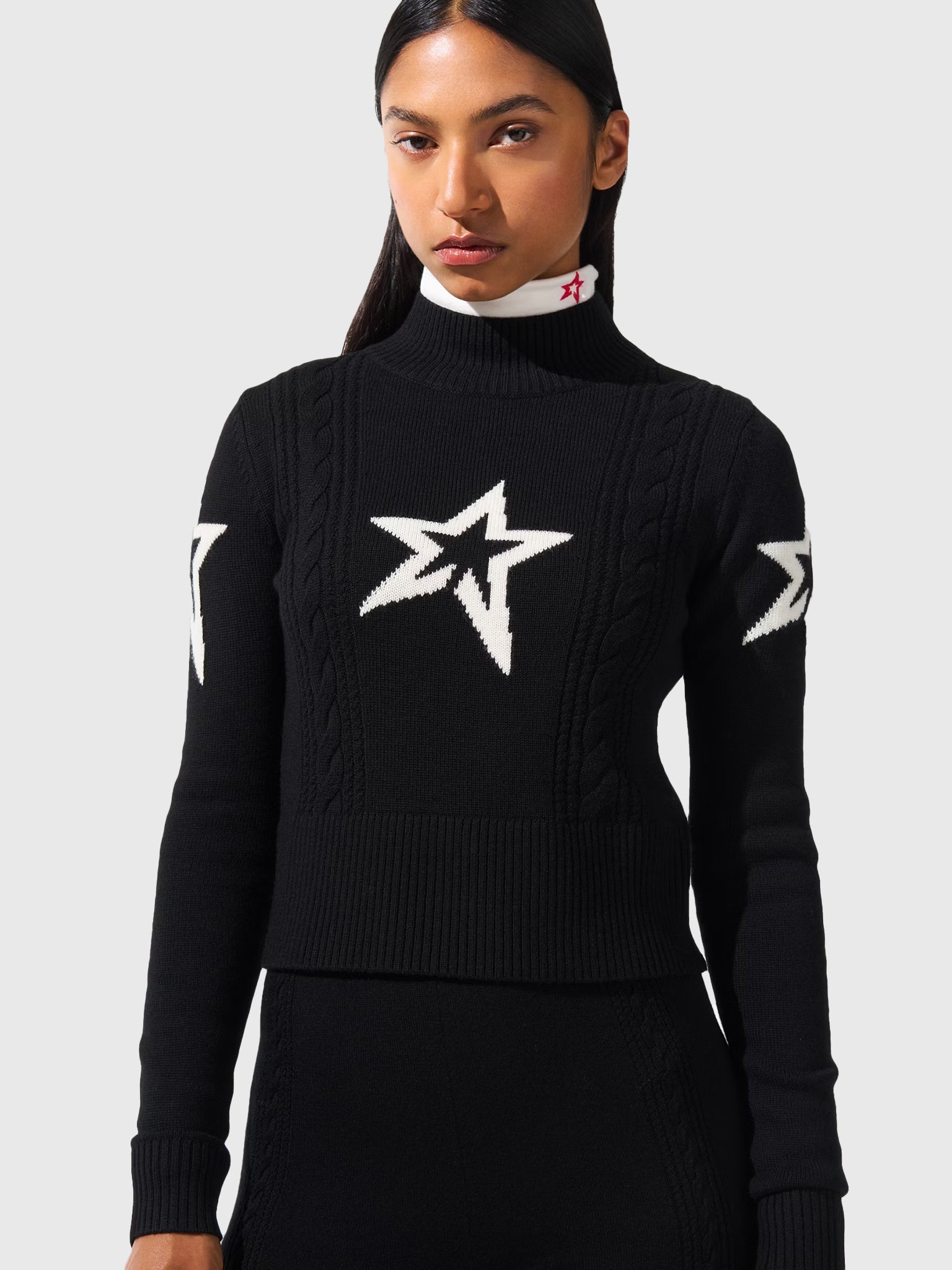 Perfect Moment Women's Cable Merino Wool Sweater - Saint Bernard