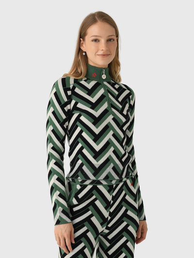 Perfect Moment Women's La Tour Merino Wool Quarter-Zip Sweater - Saint Bernard