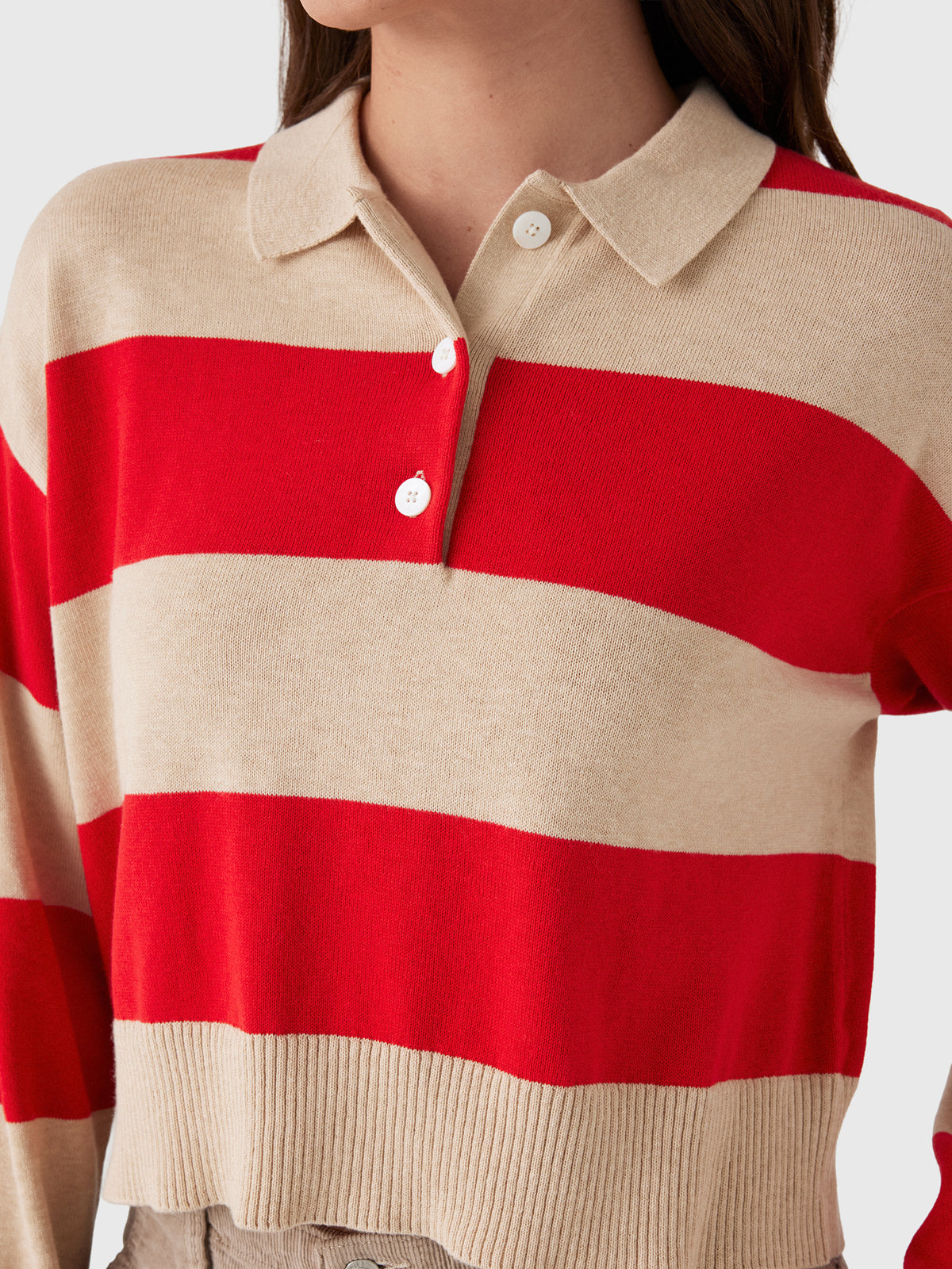 Le Jean Women's Cotton Cashmere Polo - Saint Bernard