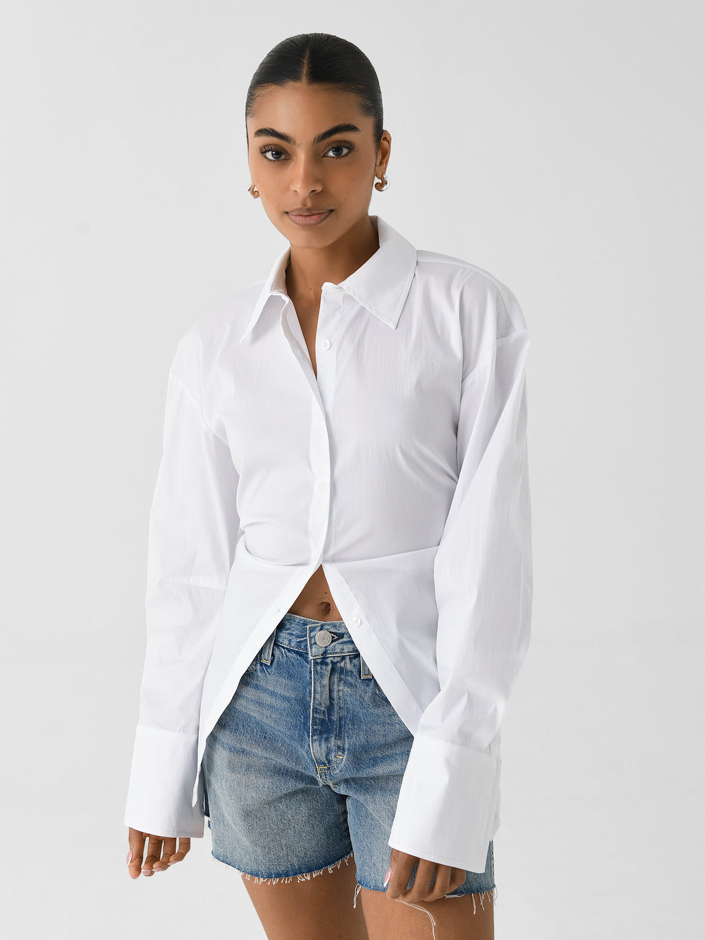 Simon Miller Women's Loch Poplin Button-Down Shirt - Saint Bernard