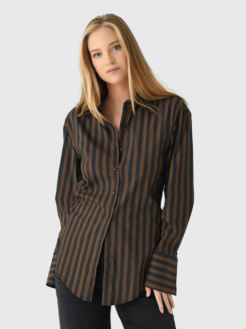 Simon Miller Women's Loch Poplin Button-Down Shirt - Saint Bernard
