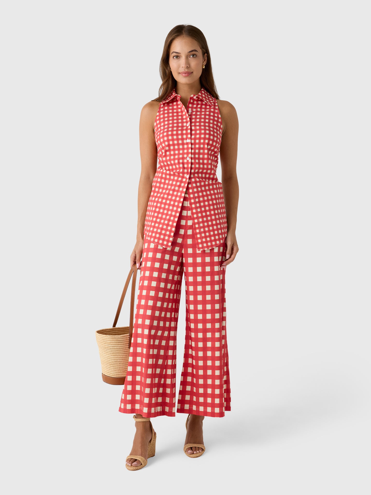 Simon Miller Women's Loch Sleeveless Poplin Button Up Top - Saint Bernard