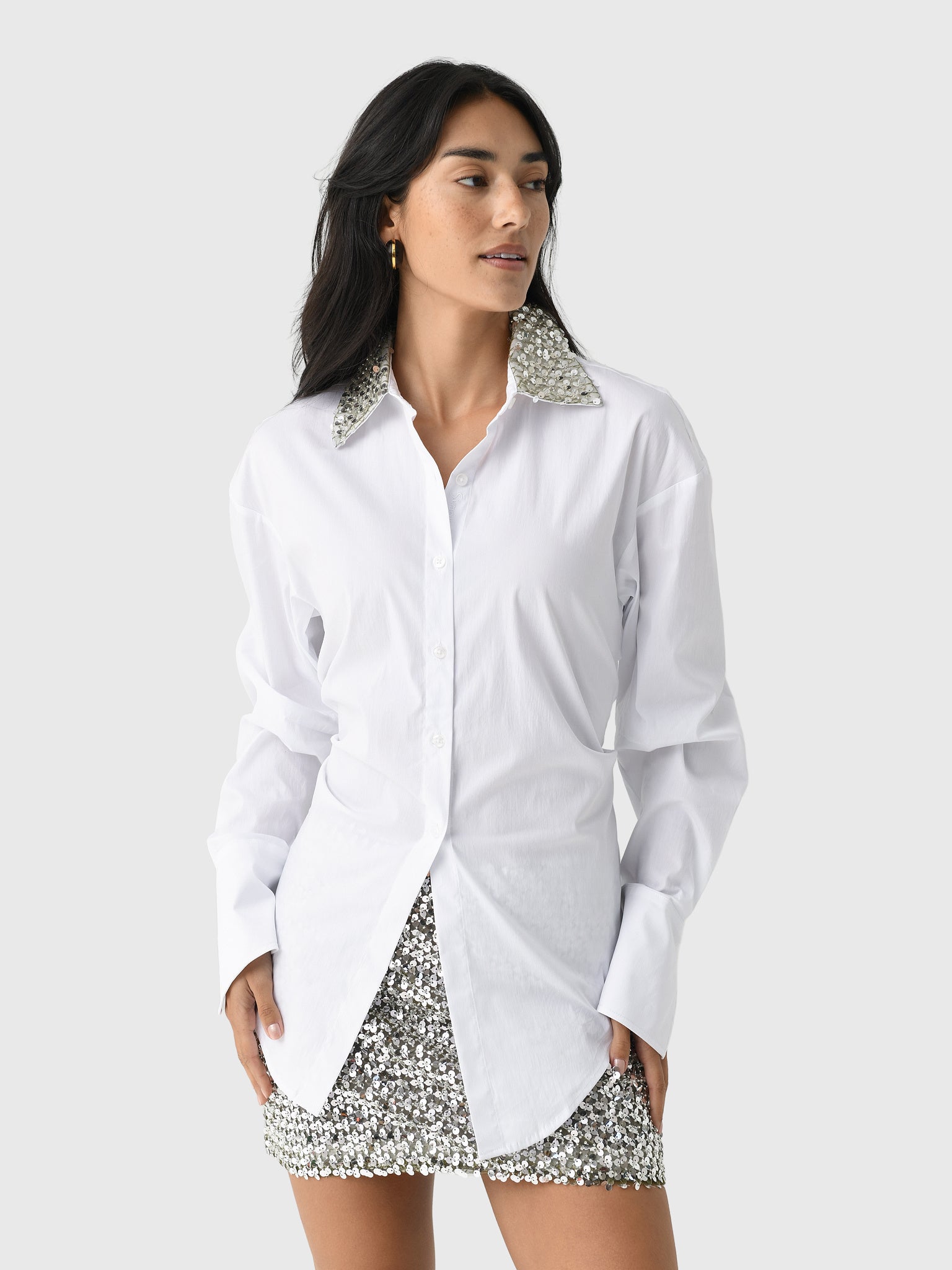 Simon Miller Women's Loch Embellished Button-Down Shirt - Saint Bernard