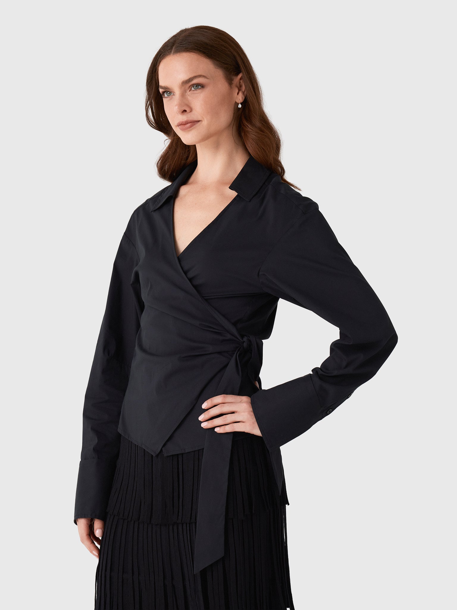 Simon Miller Women's Anya Poplin Wrap Top - Saint Bernard