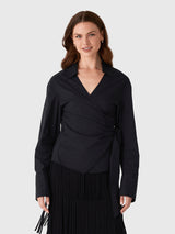 Simon Miller Women's Anya Poplin Wrap Top - Saint Bernard