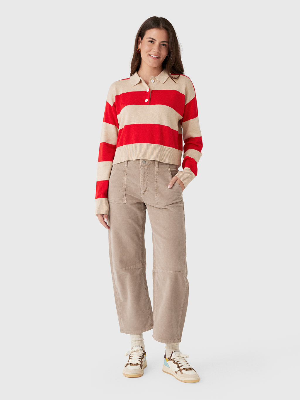 Le Jean Women's Corduroy Utility Soft Barrel Jean - Saint Bernard