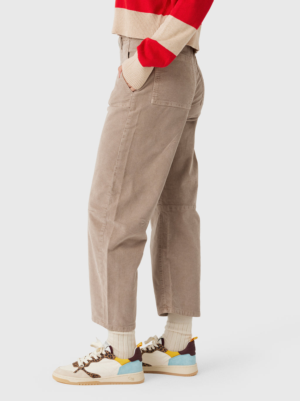 Le Jean Women's Corduroy Utility Soft Barrel Jean - Saint Bernard