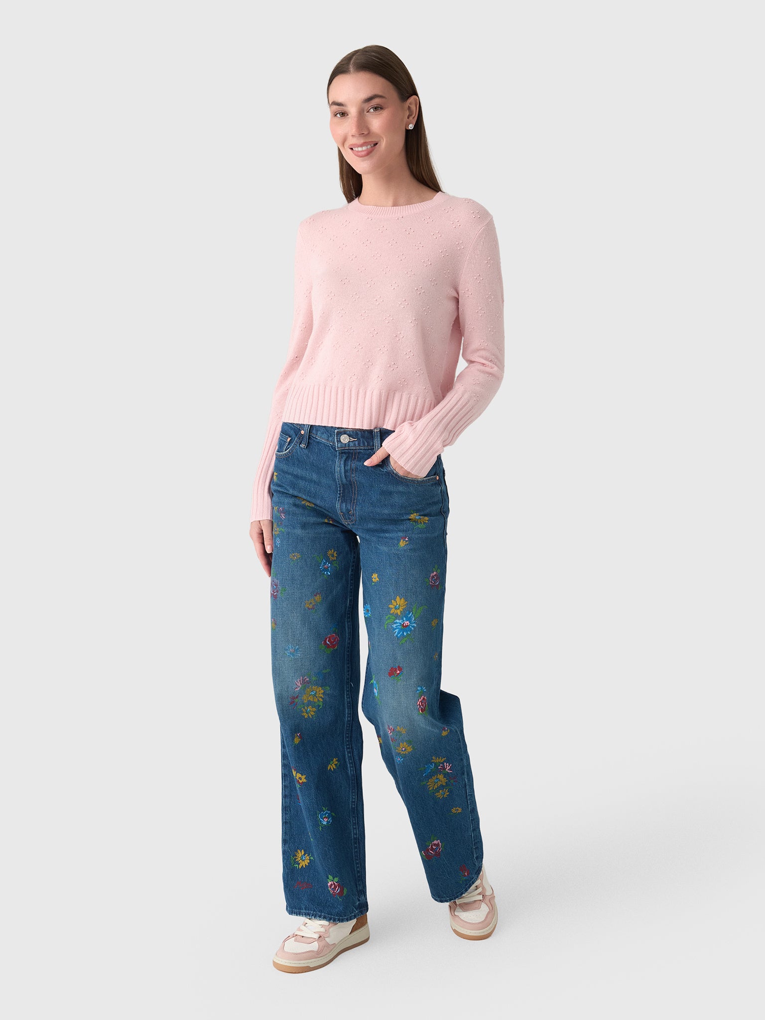 Guest In Residence Women's Compass Shrunken Crew Sweater - Saint Bernard