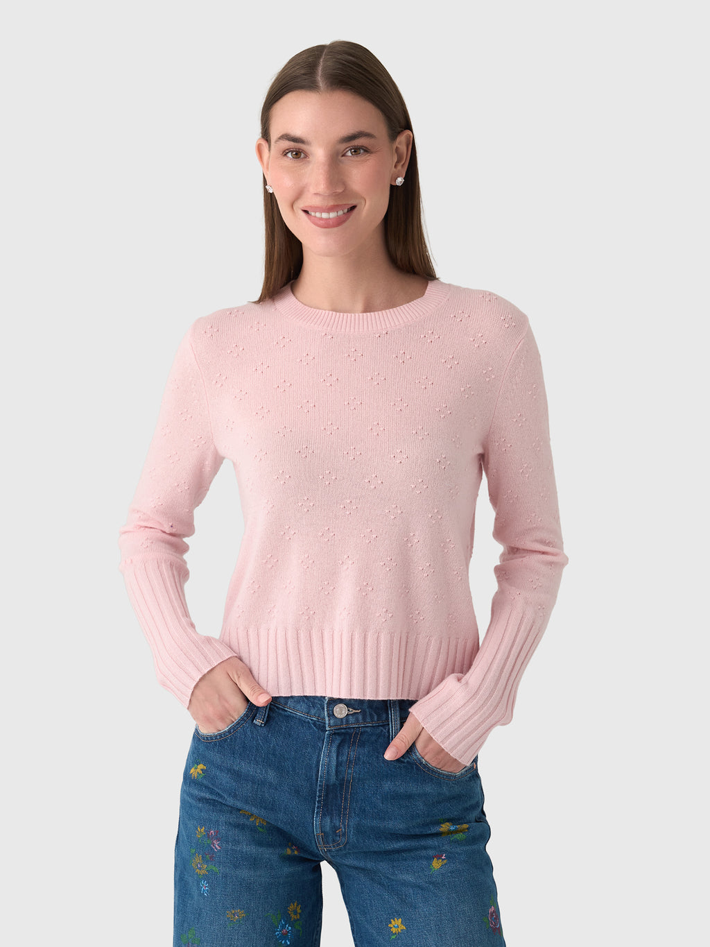Guest In Residence Women's Compass Shrunken Crew Sweater - Saint Bernard