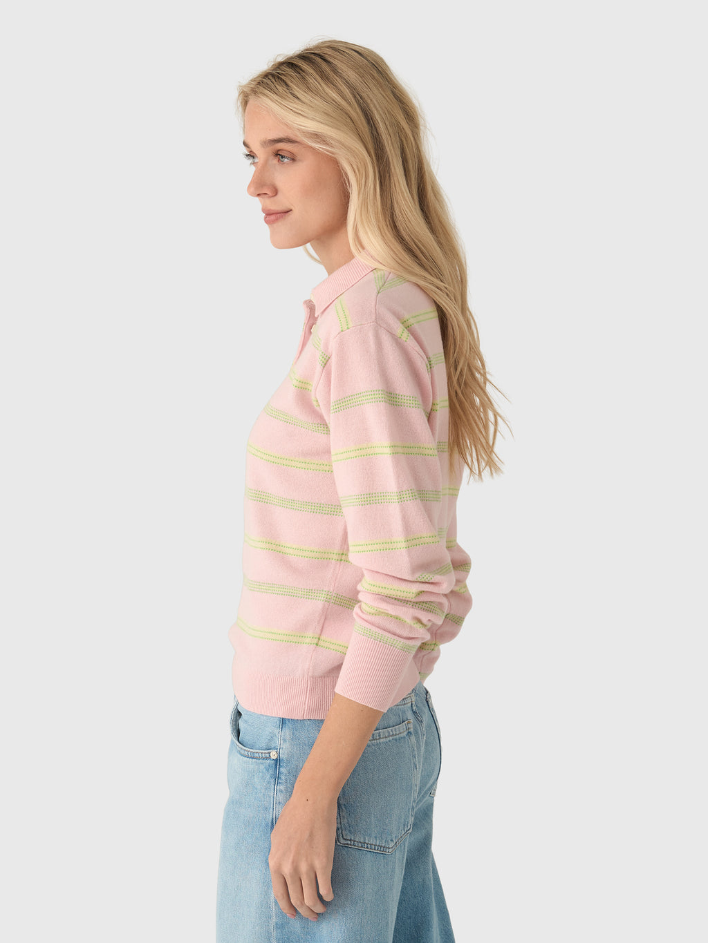 Guest In Residence Women's Collegiate Stripe Polo - Saint Bernard