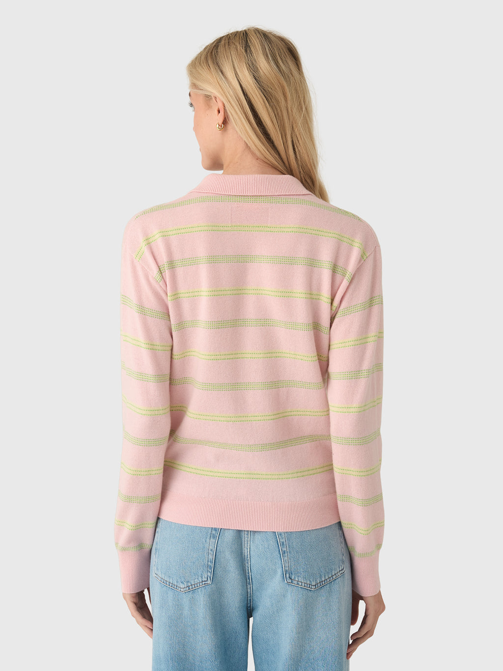 Guest In Residence Women's Collegiate Stripe Polo - Saint Bernard