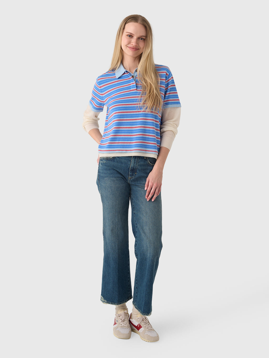 Guest In Residence Women's Layered Stripe Rugby Sweater - Saint Bernard