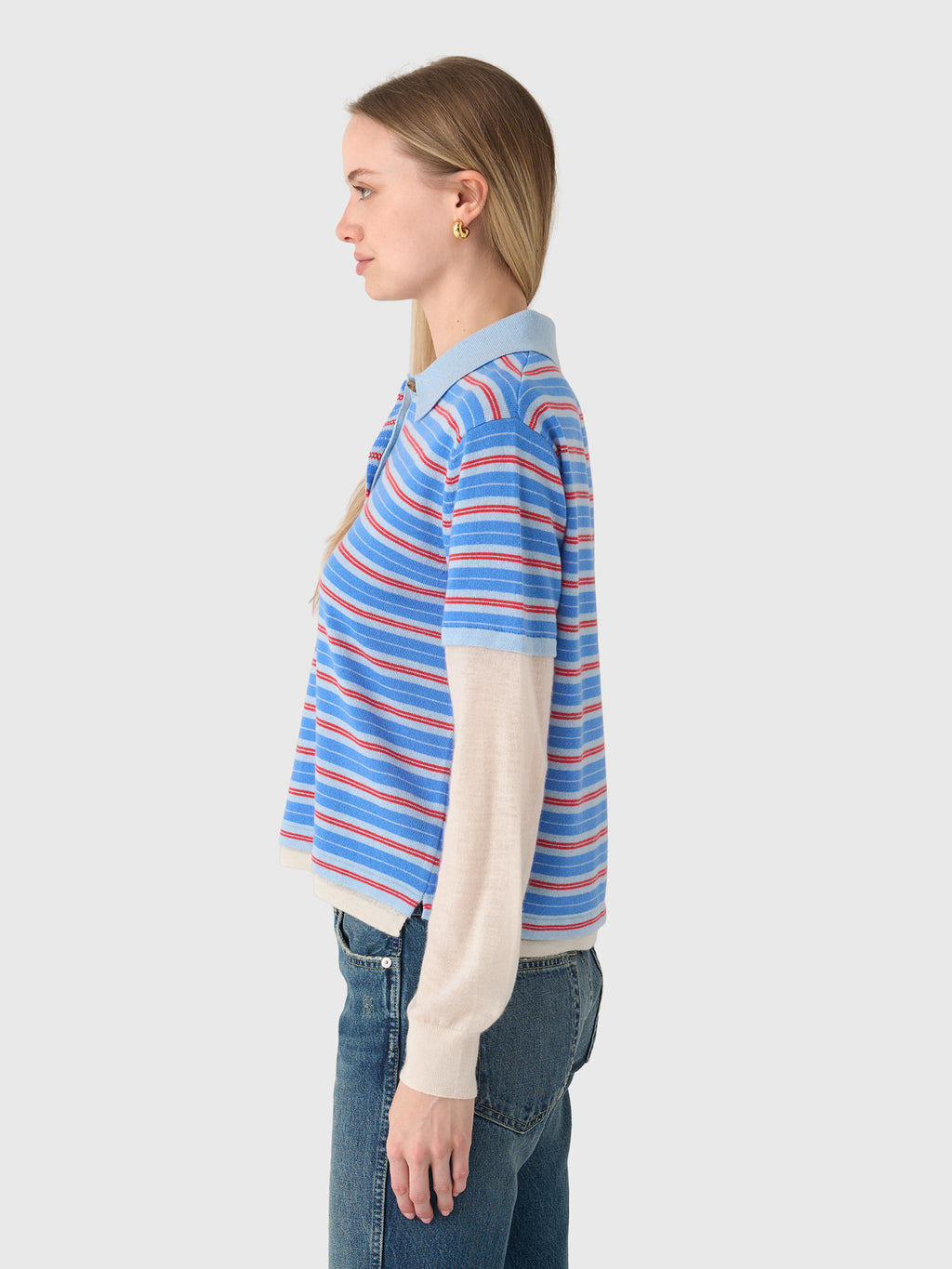 Guest In Residence Women's Layered Stripe Rugby Sweater - Saint Bernard
